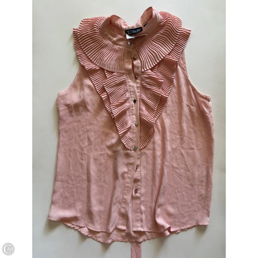 Blouse Short Sleeve By New York And Co In Peach, Size: M