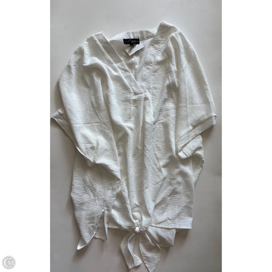 Blouse Short Sleeve By Fred David In White, Size: 2x