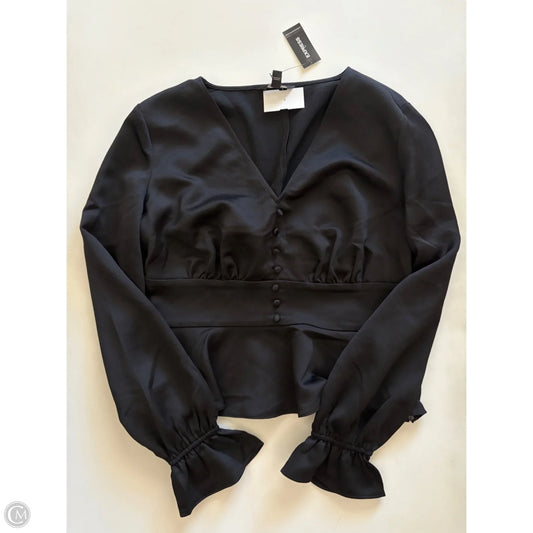 Blouse Long Sleeve By Express In Black, Size: M