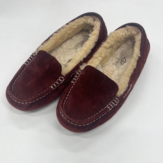 Burgundy Shoes Flats Espadrille Ugg, Size 6