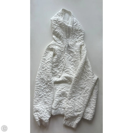 Athletic Sweatshirt Hoodie By Nine West In White, Size: M