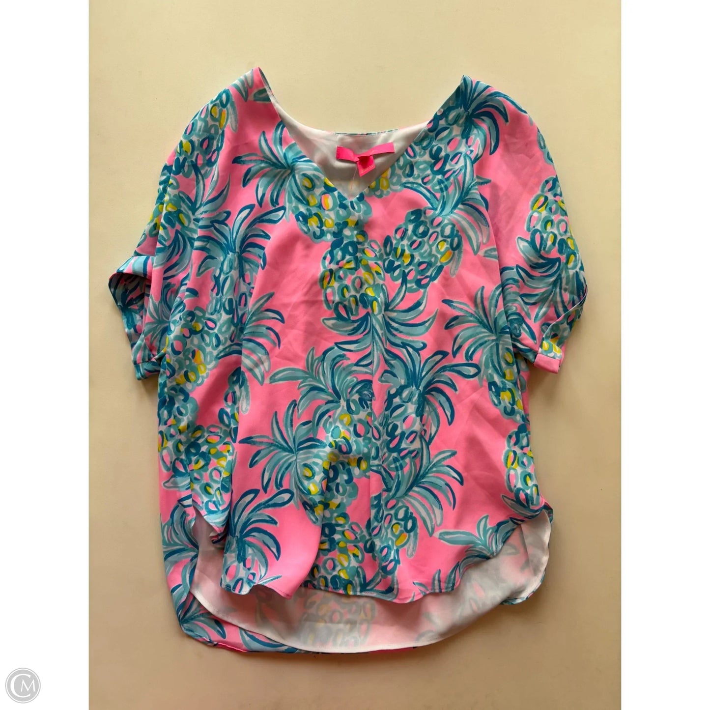 Top Short Sleeve Designer By Lilly Pulitzer In Pink, Size: Xxs