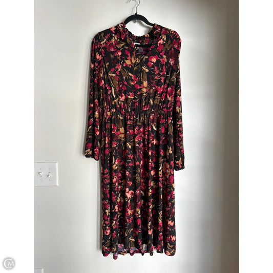 Dress Casual Midi By Anne Klein In Floral Print, Size: 10