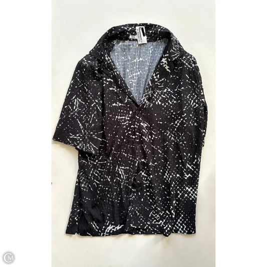 Blouse Short Sleeve By Zara In Black, Size: L