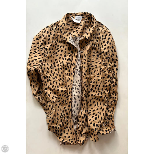 Blouse Long Sleeve By Crown And Ivy In Leopard Print, Size: Xl