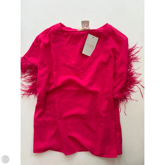 Blouse Short Sleeve By Ee Some In Pink, Size: M
