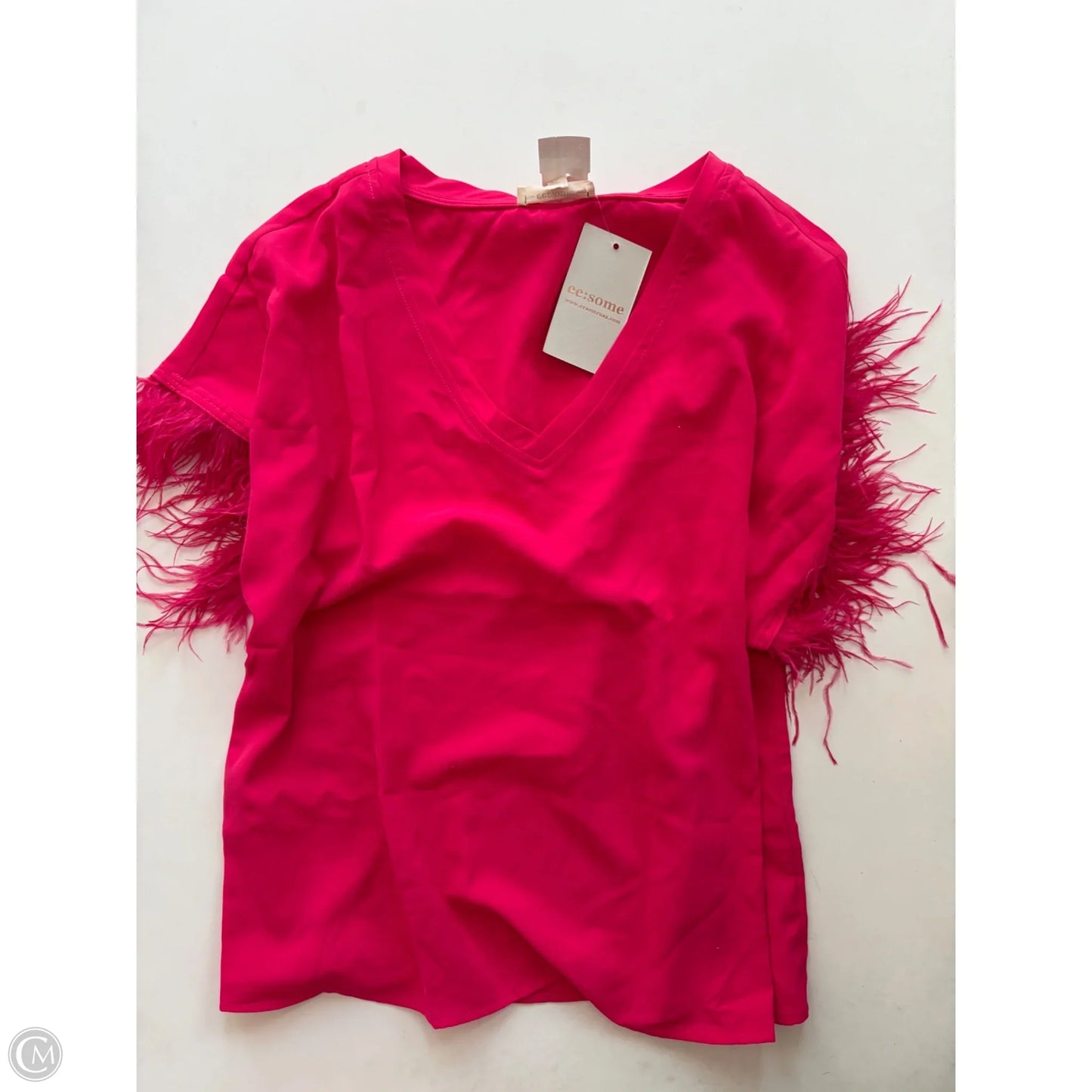 Blouse Short Sleeve By Ee Some In Pink, Size: S