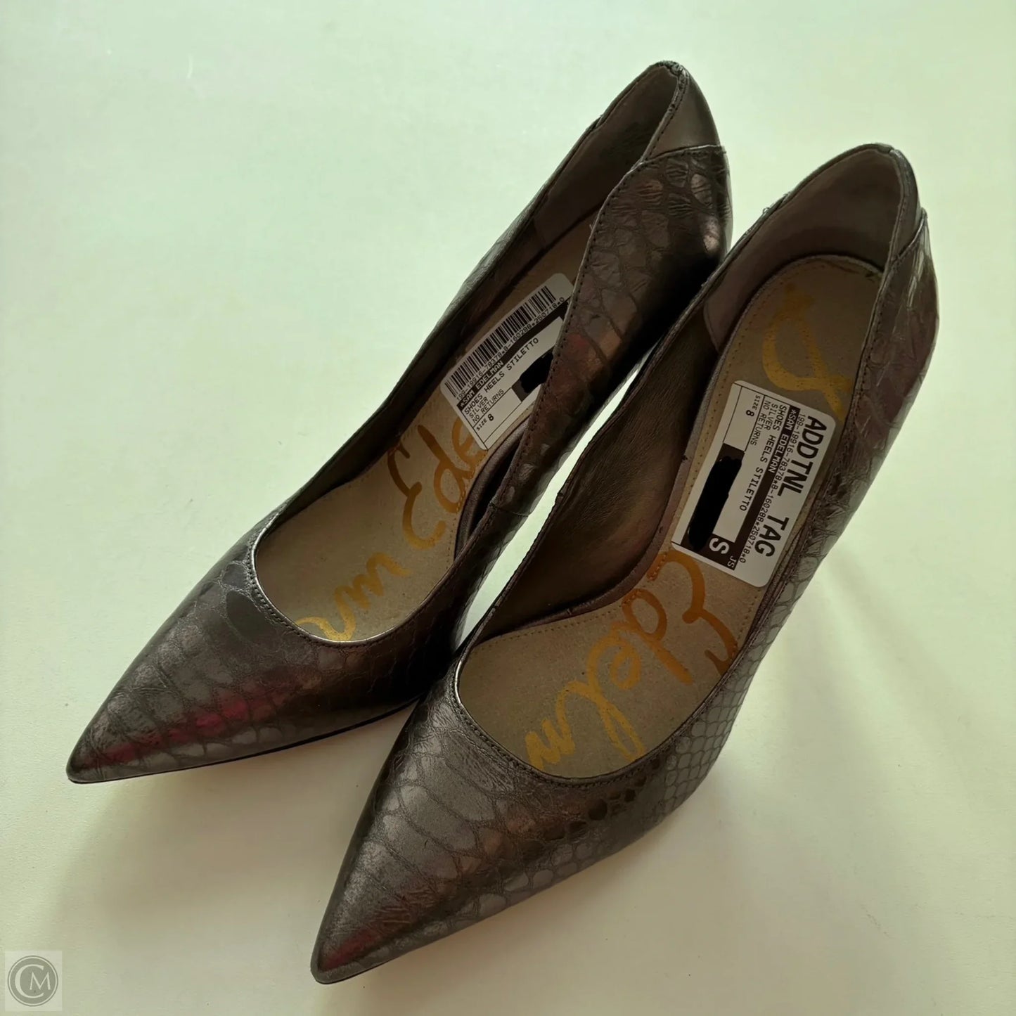 Shoes Heels Stiletto By Sam Edelman In Silver, Size: 8