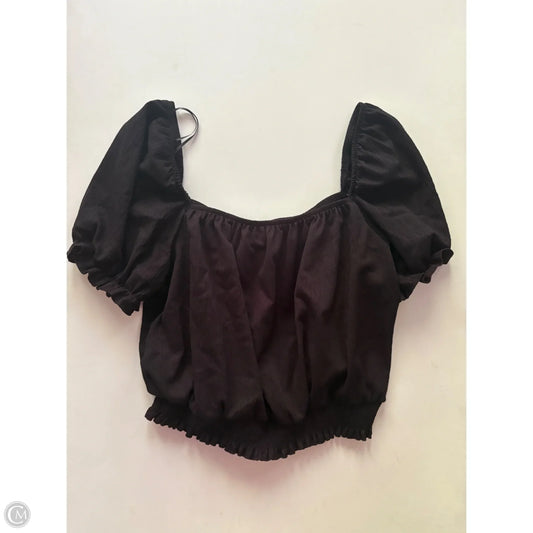 Blouse Short Sleeve By H&m In Black, Size: L