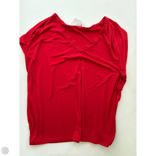 Blouse Short Sleeve By Cato In Red, Size: Xl