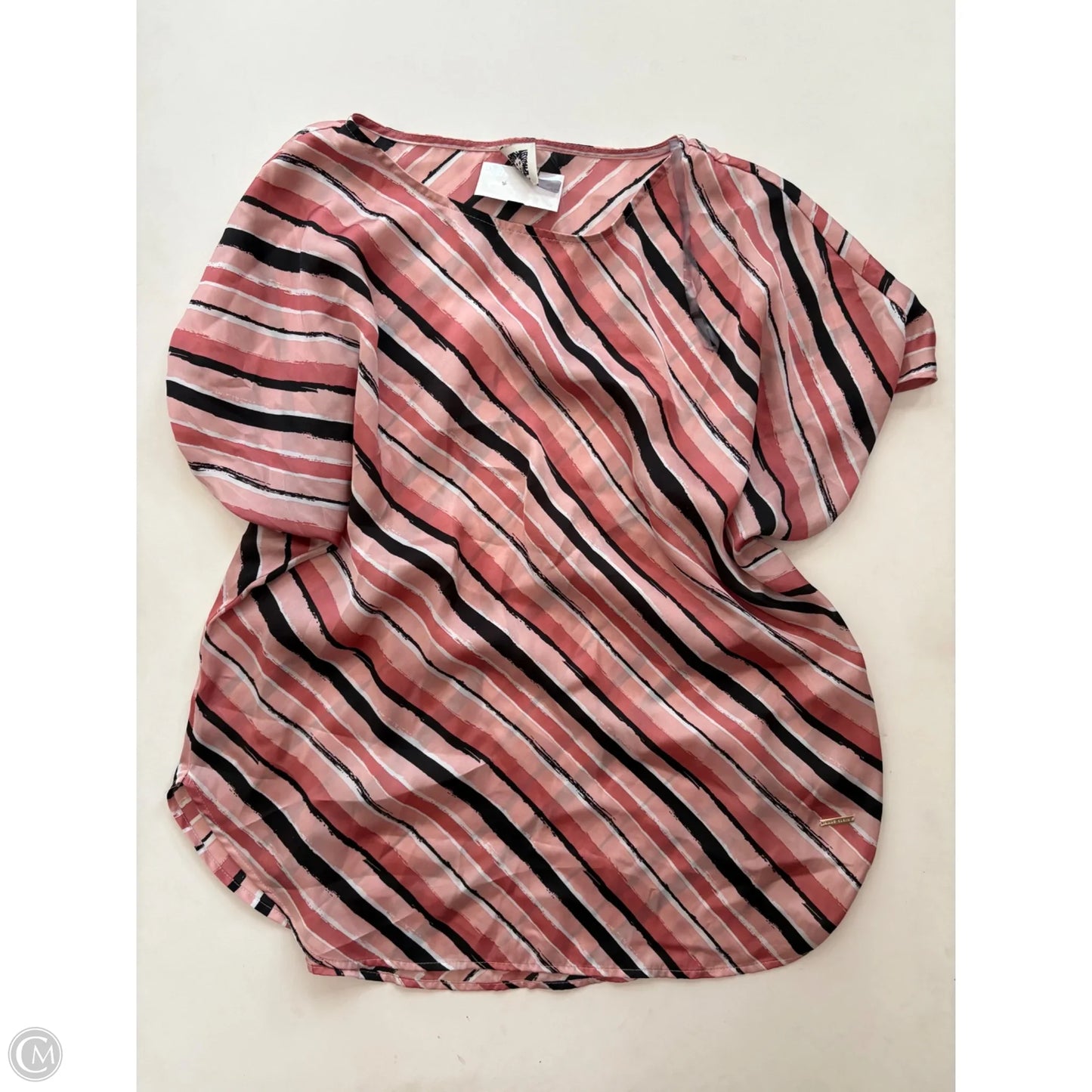 Blouse Short Sleeve By Anne Klein In Pink, Size: M