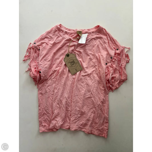 Blouse Short Sleeve By True Craft In Pink, Size: Xs