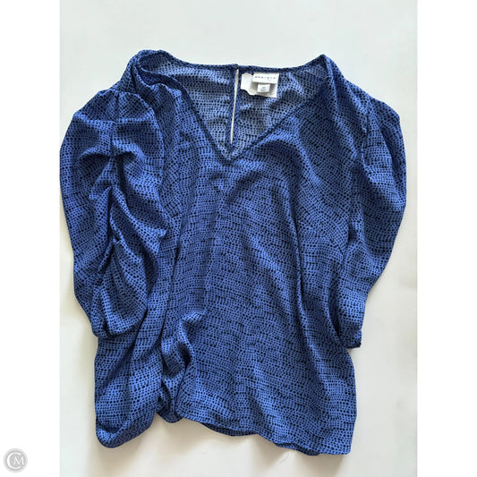 Blouse Short Sleeve By Ava & Viv In Blue, Size: 2x