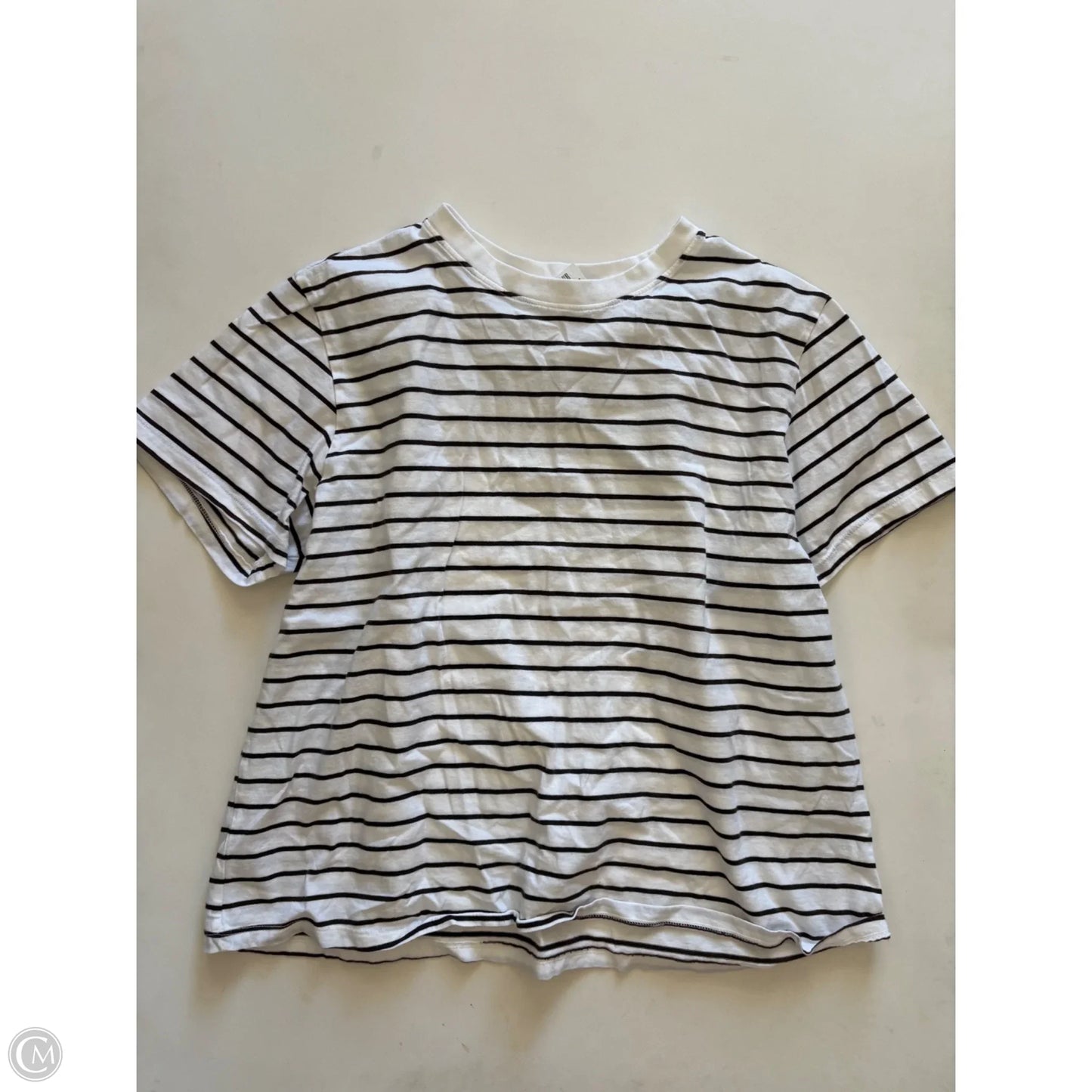 Top Short Sleeve By American Eagle In Striped Pattern, Size: L
