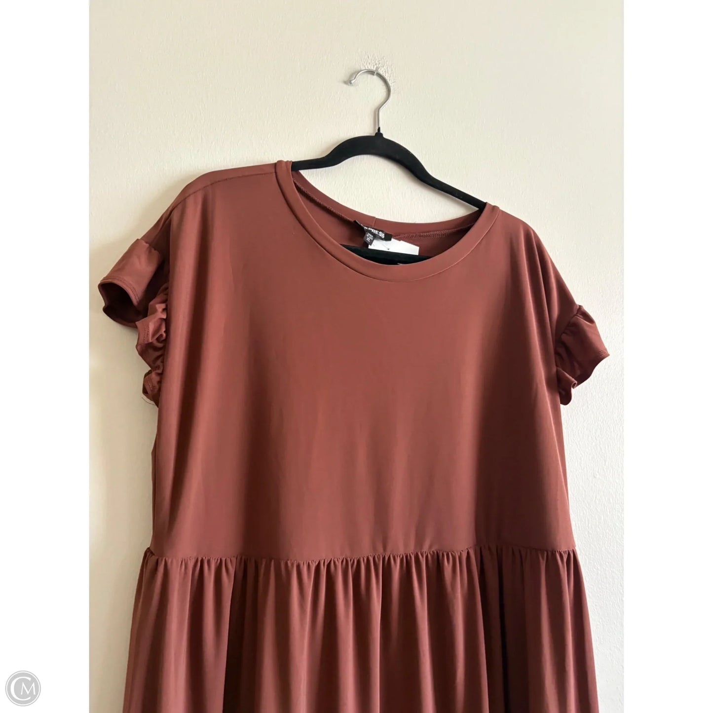 Dress Casual Midi By Express In Brown, Size: Xl