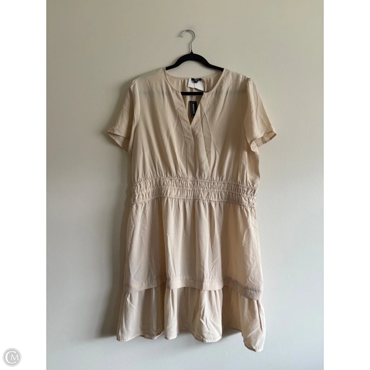 Dress Casual Midi By Express In Beige, Size: Xl