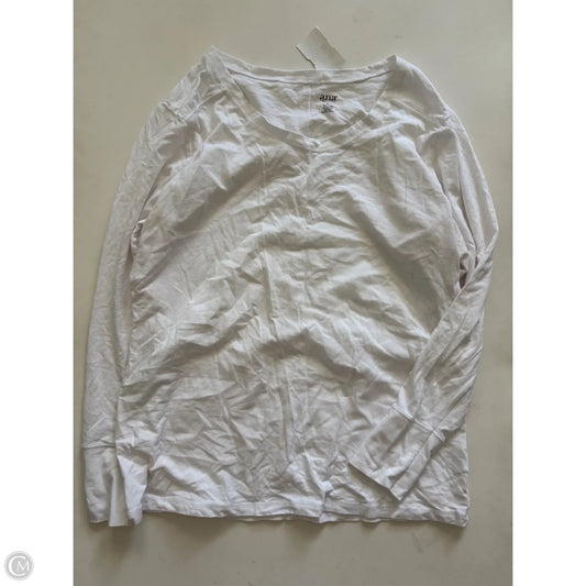 Top Long Sleeve Basic By Ana In White, Size: L