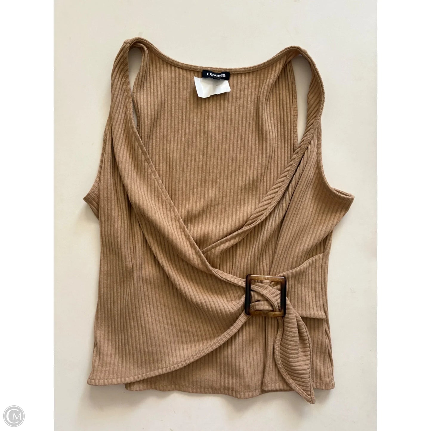 Top Sleeveless By Express In Tan, Size: Xl