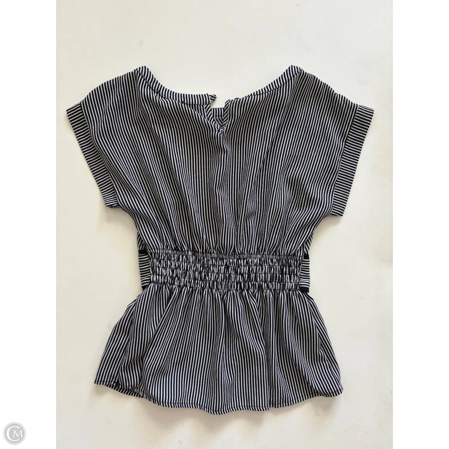 Top Short Sleeve By Monteau In Striped Pattern, Size: S