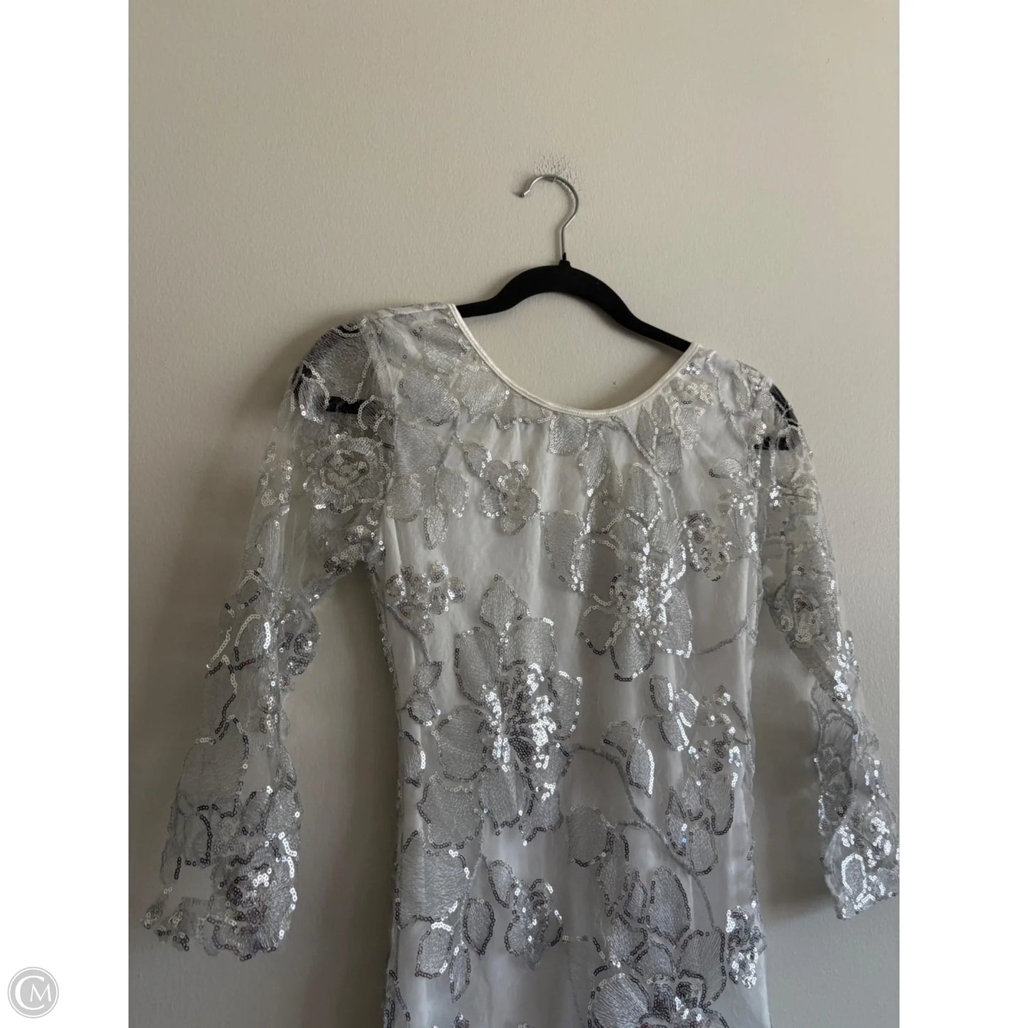 Dress Party Short By CRYSTAL DOLL In Silver & White, Size: M