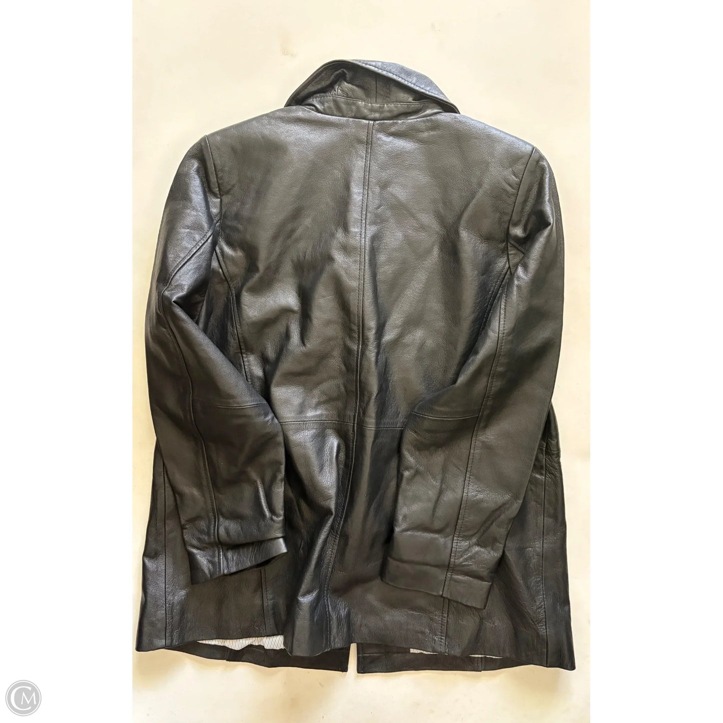 Coat Leather By Maggie Barnes In Black, Size: 12