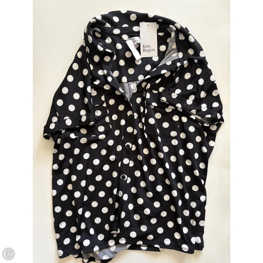 Top Short Sleeve By Kim Rogers In Polkadot Pattern, Size: Xxl