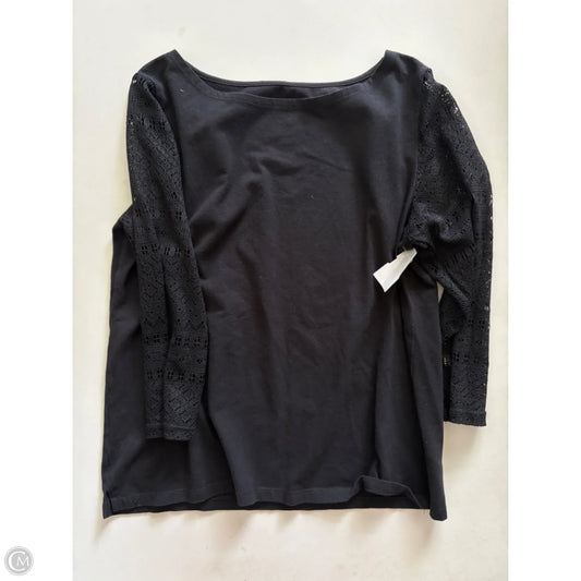 Top 3/4 Sleeve By Talbots In Black, Size: M