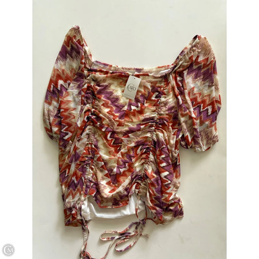 Top Short Sleeve By Cato In Orange & Purple, Size: Xl