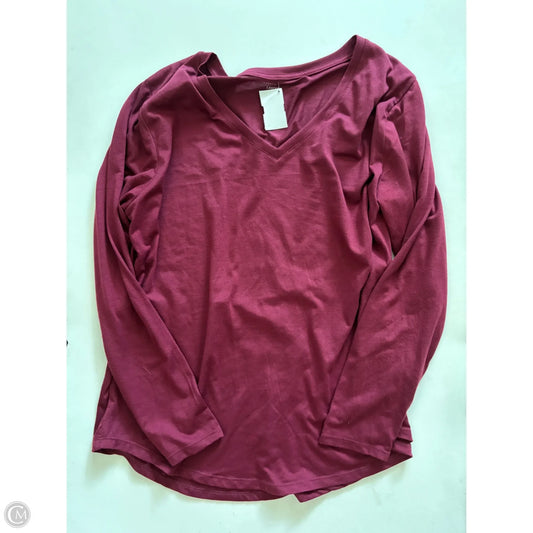 Top Long Sleeve By Jennifer Lauren In Maroon, Size: 2x