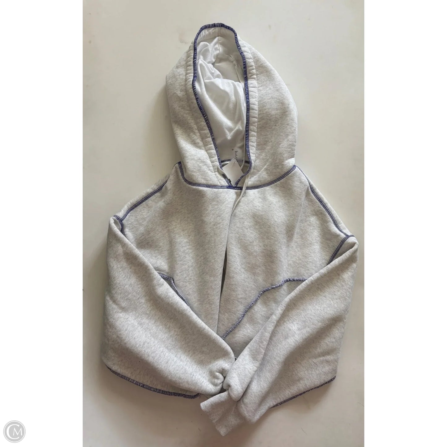Sweatshirt Hoodie By As Revival In Blue & Grey, Size: M