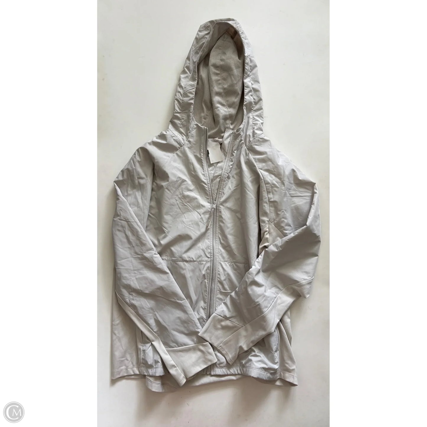 Jacket Windbreaker By Asics In Ivory, Size: L