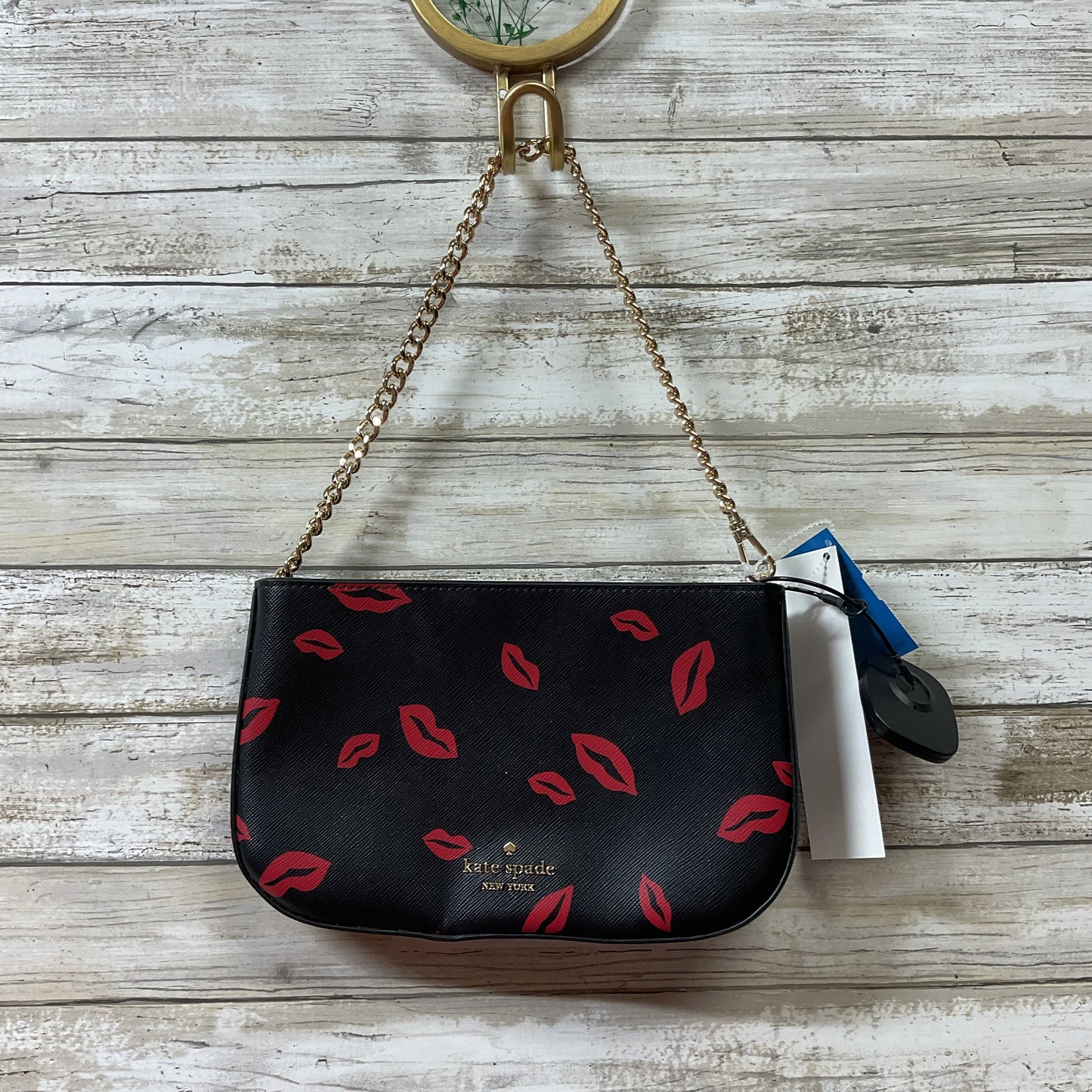 Handbag Designer By Kate Spade In Black & Red, Size:Small