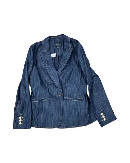 Blazer By Talbots In Blue Denim, Size:Sp