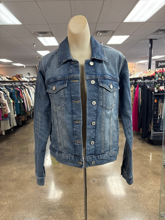Jacket Denim By Lucky Brand In Blue Denim, Size:M
