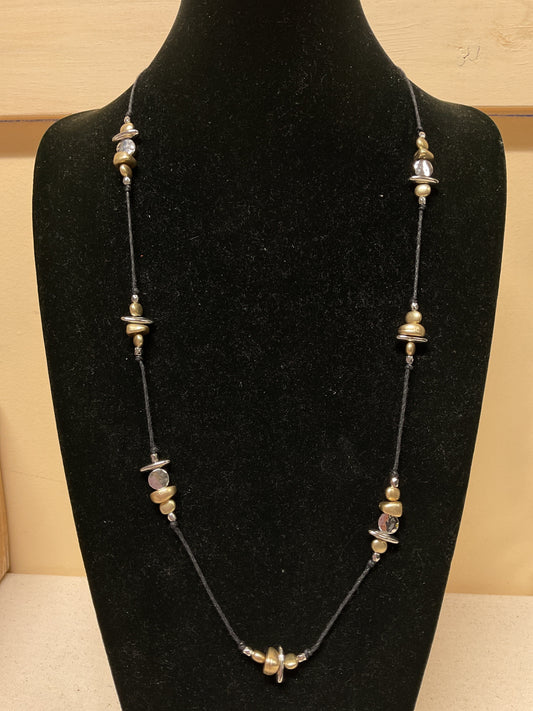 Necklace Other By Chicos In Black & Silver