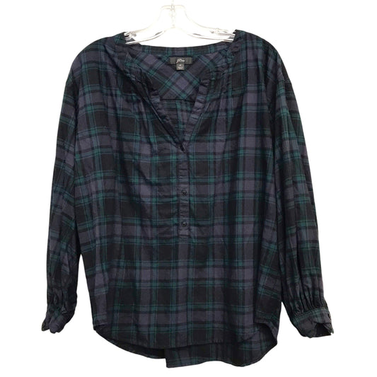 PLAID PATTERN TOP LS by J. CREW Size:M