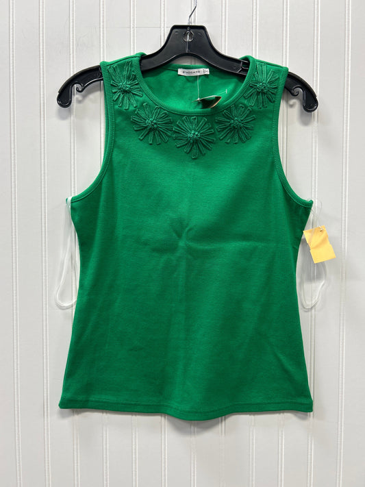 Top Sleeveless By Staccato In Green, Size:L NWT