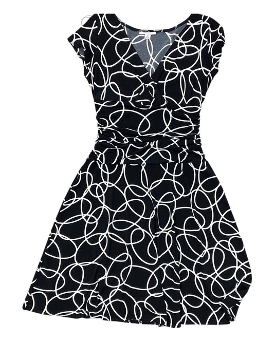 Dress Casual Midi By Dressbarn In Black & White, Size:12