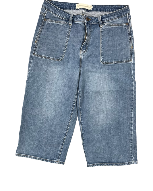 Jeans Cropped By Soft Surroundings In Blue Denim, Size:18
