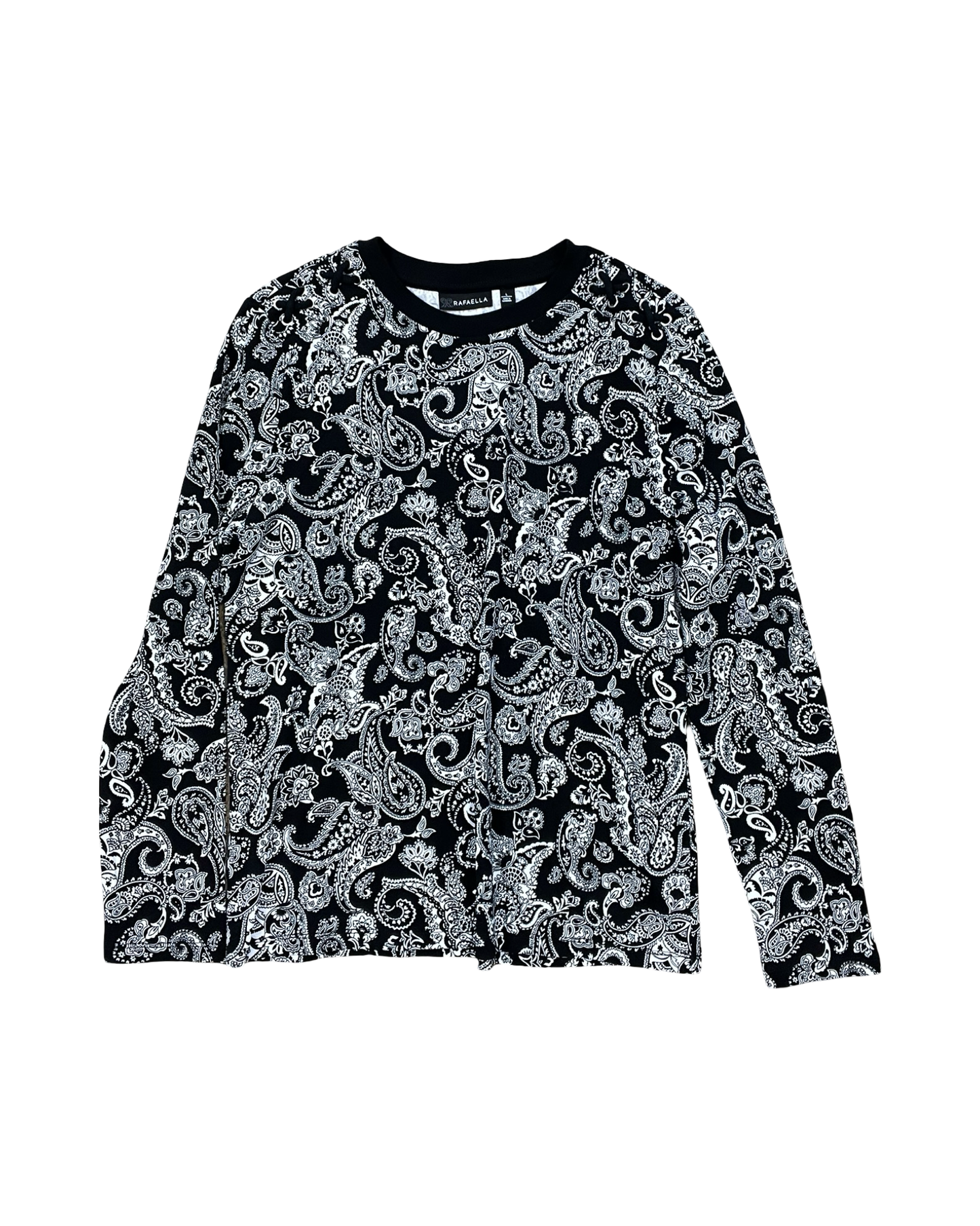 Top Ls By Rafaella In Black & White, Size:L
