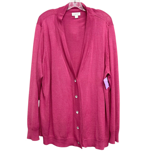 Sweater Cardigan By Avenue In Pink, Size:4X