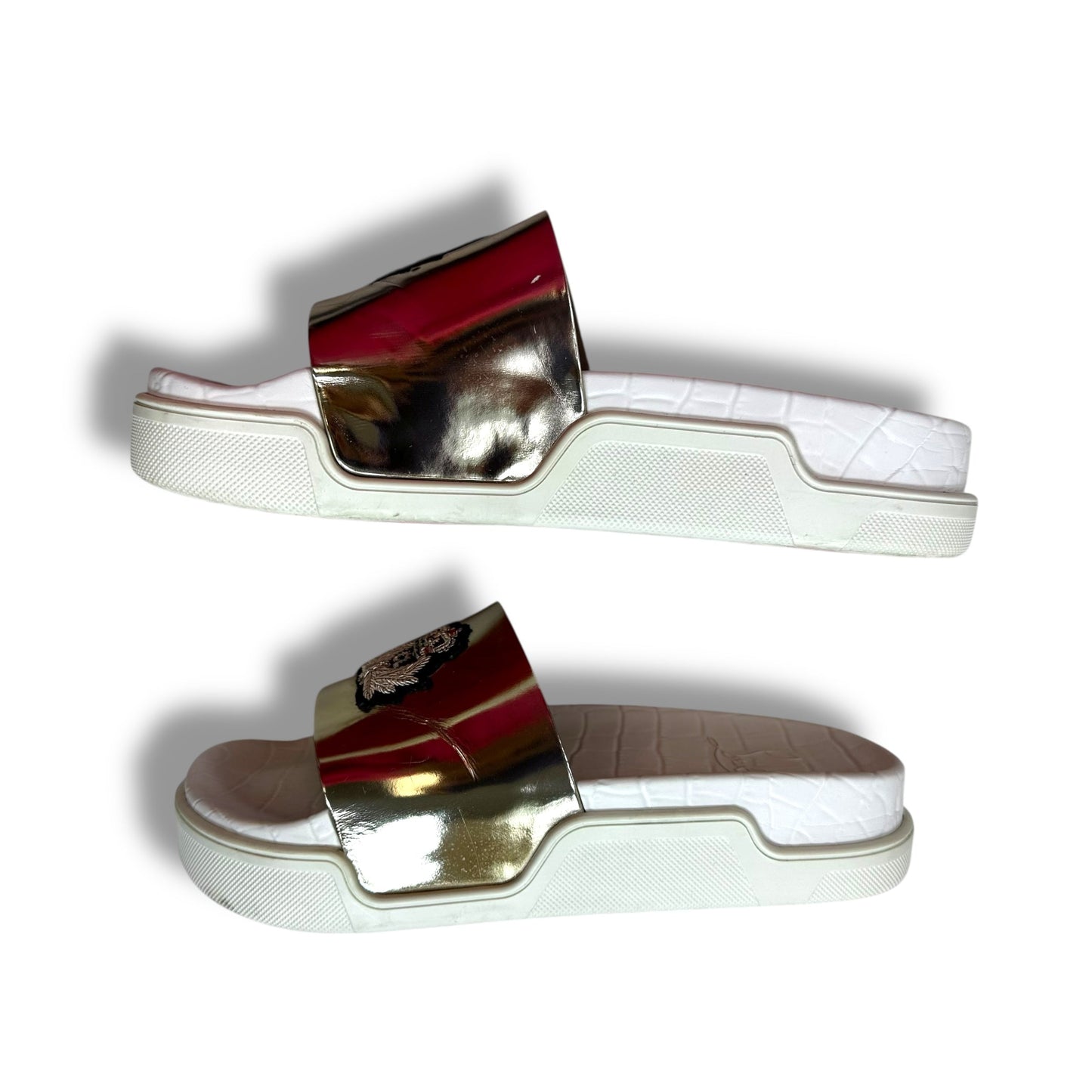 Sandals Luxury Designer By Christian Louboutin In White, Size: 39.5