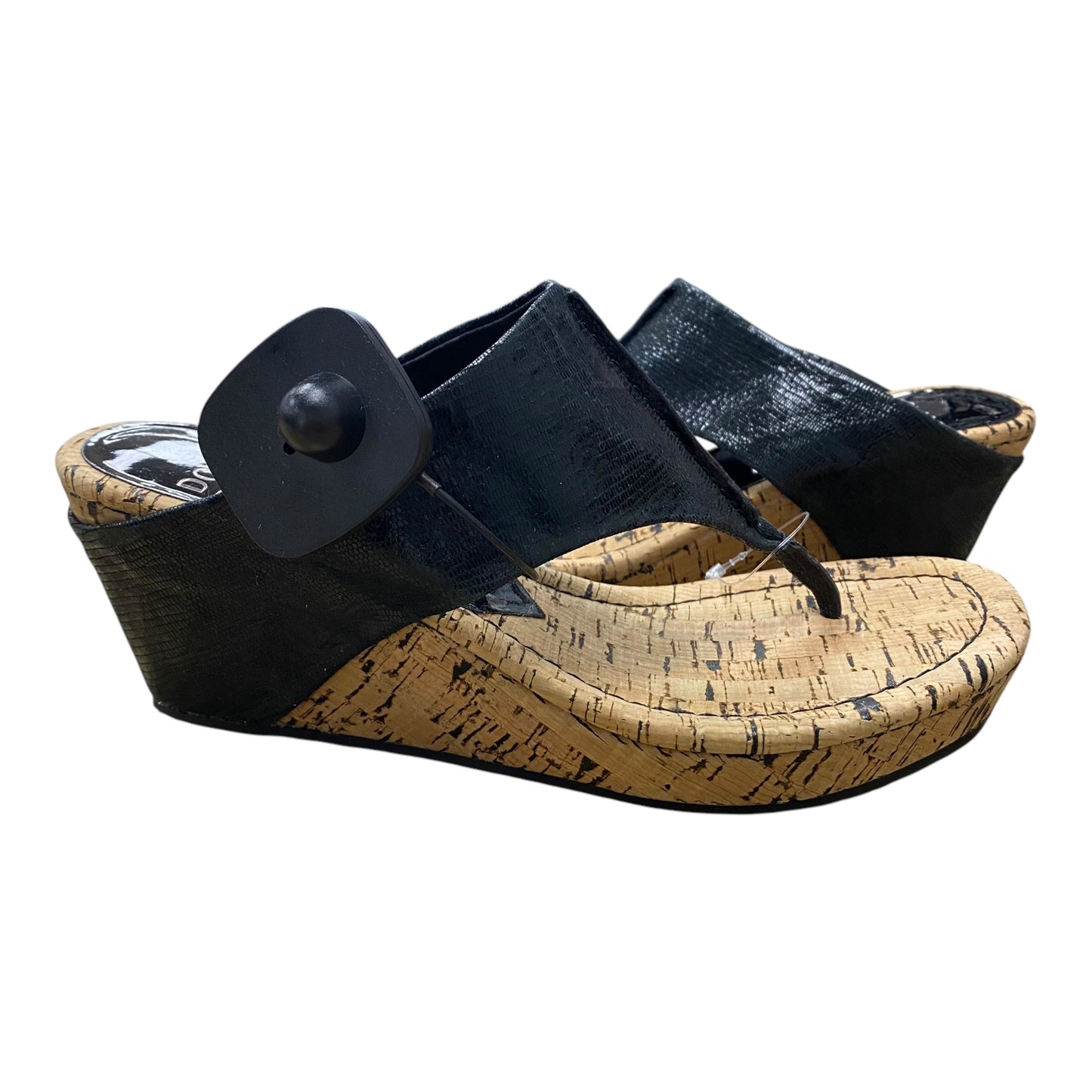 Sandals Heels Wedge By Donald Pliner In Black & Brown, Size:8