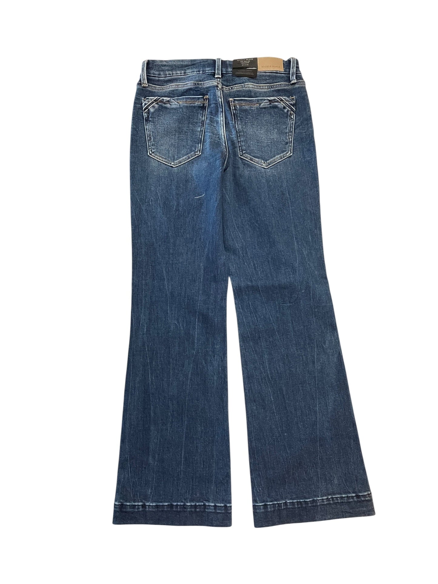 Jeans Boot Cut By Buckle Black In Blue Denim, Size:4
