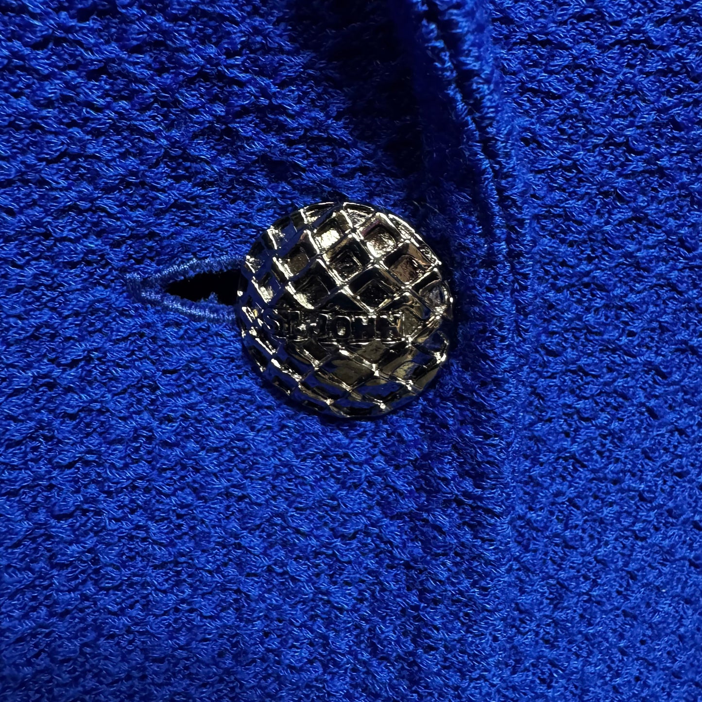 Wool Blend Textured Knit Blazer By St. John In Blue, Size: 4