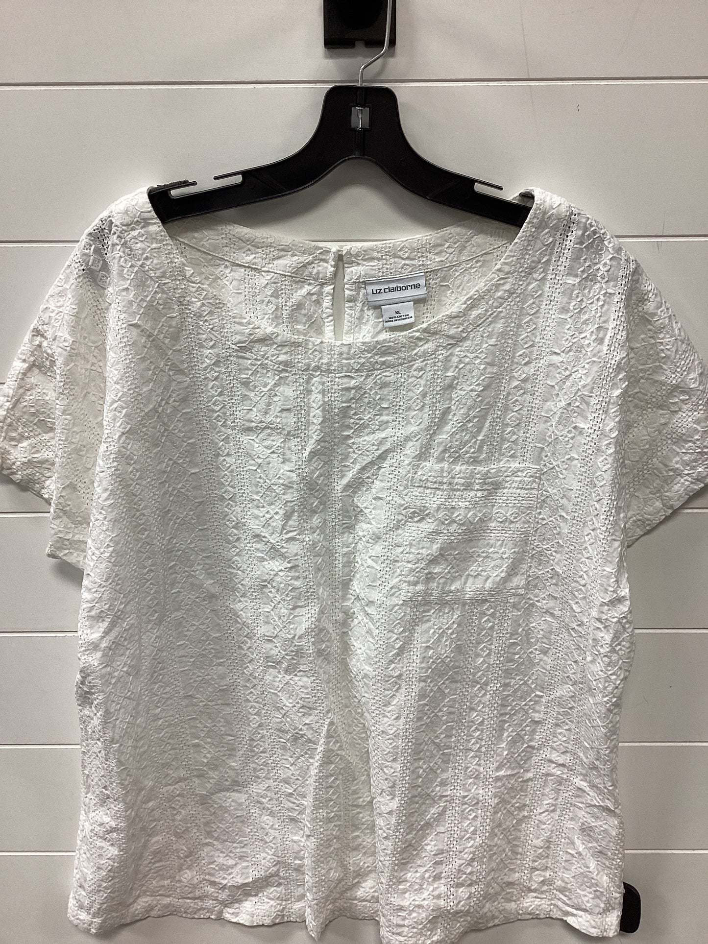 Top Ss By Liz Claiborne In White, Size:Xl