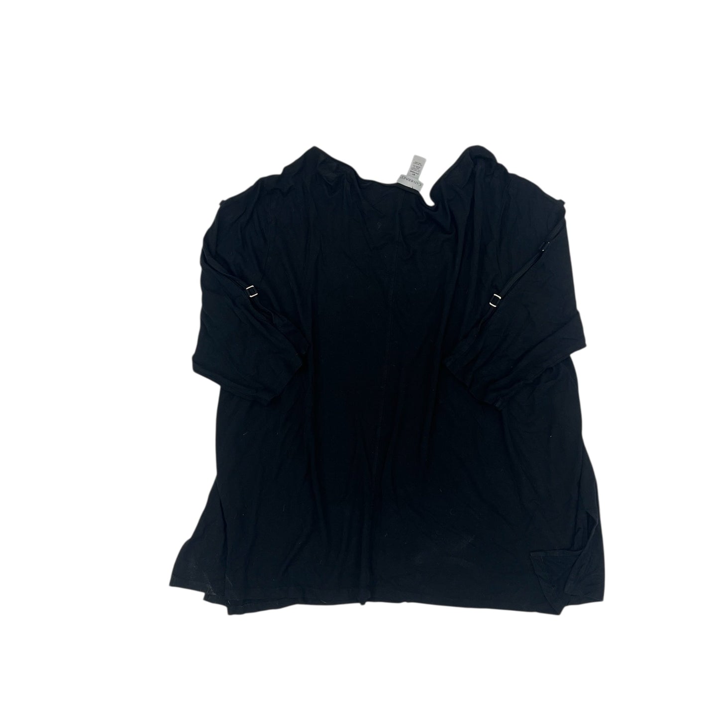 Blouse 3/4 Sleeve By Clothes Mentor In Black, Size:4X