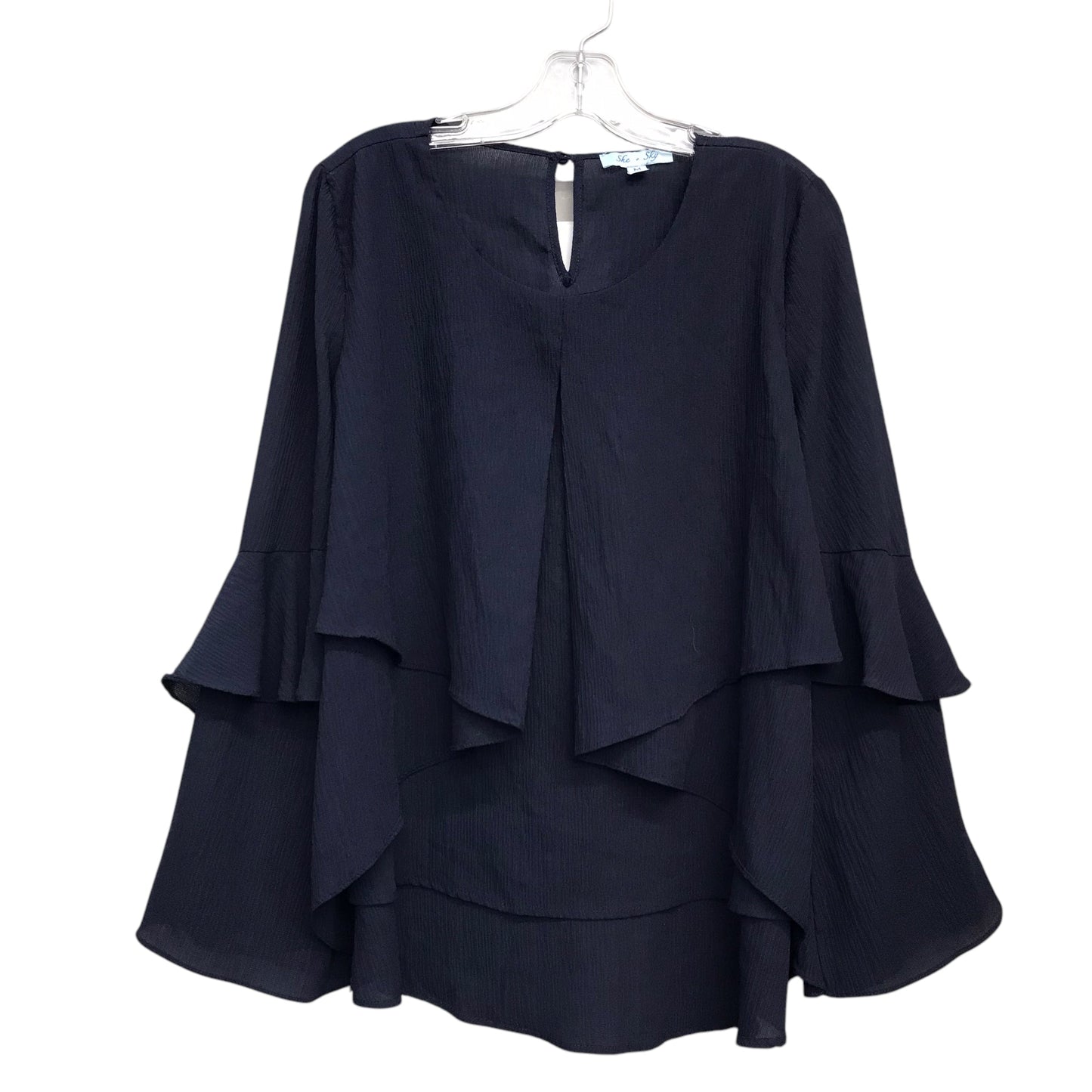 Top Ls By She + Sky In Navy, Size:M