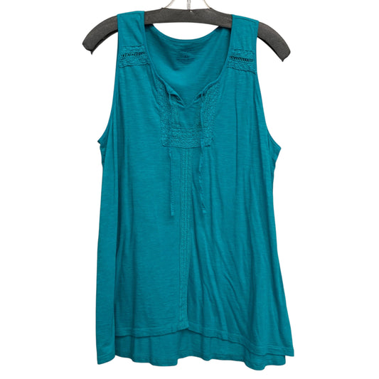 Top Sleeveless By Sonoma In Teal, Size:Xl