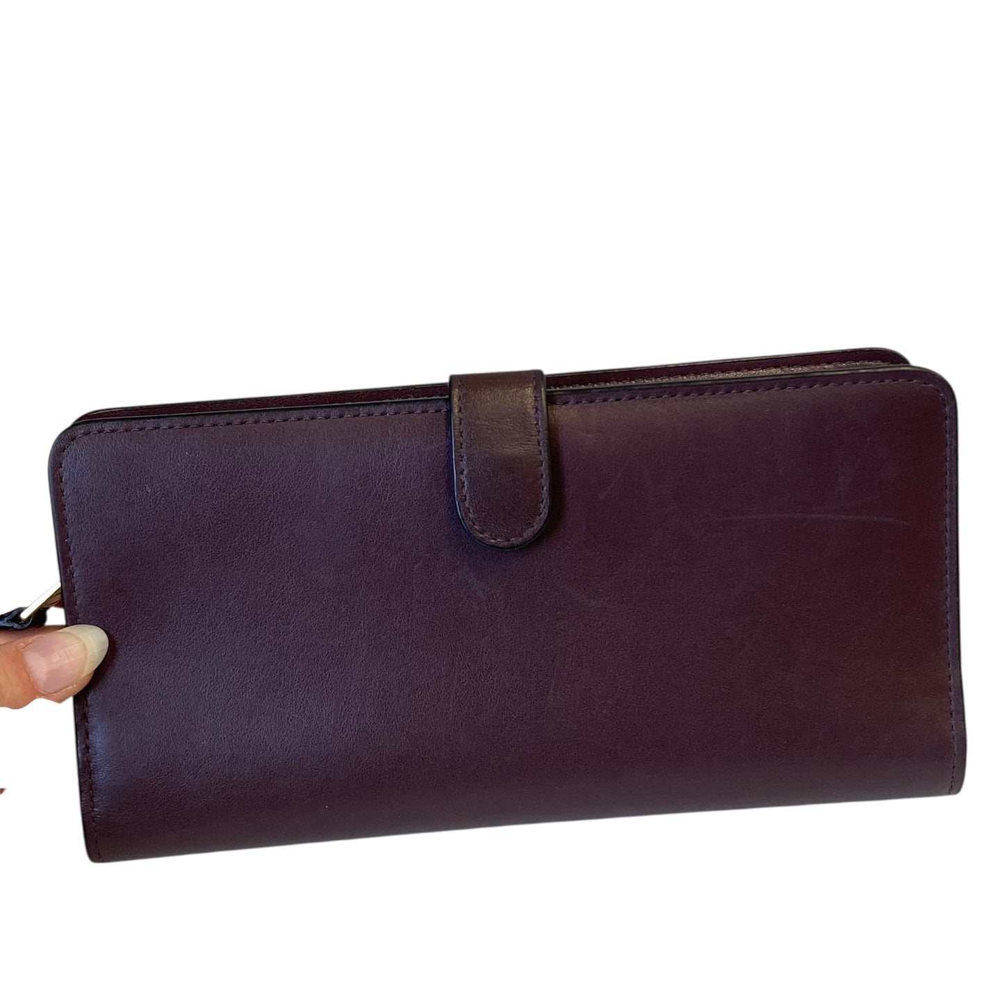 Wallet Designer By Coach In Maroon, Size:Large